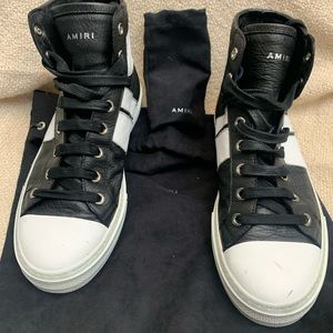 AMIRI BLACK/WHITE LEATHER 'SUNSET' SNEAKERS